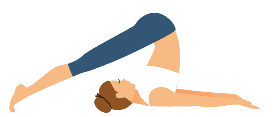 鋤のポーズをしている女性のイラスト