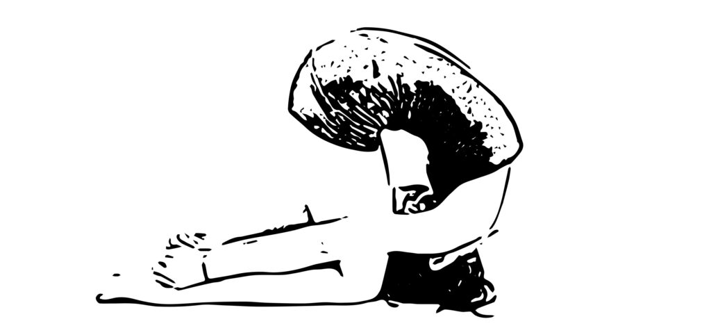 ウサギのポーズをしている女性のイラスト