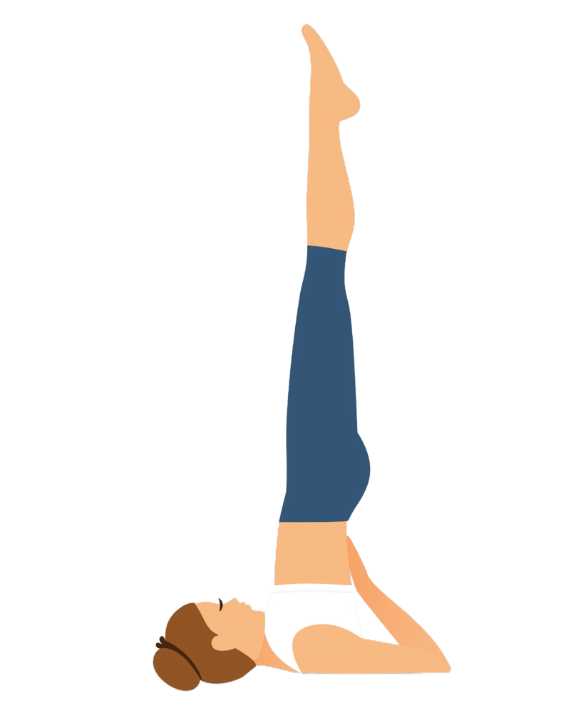 肩立ちのポーズをしている女性のイラスト